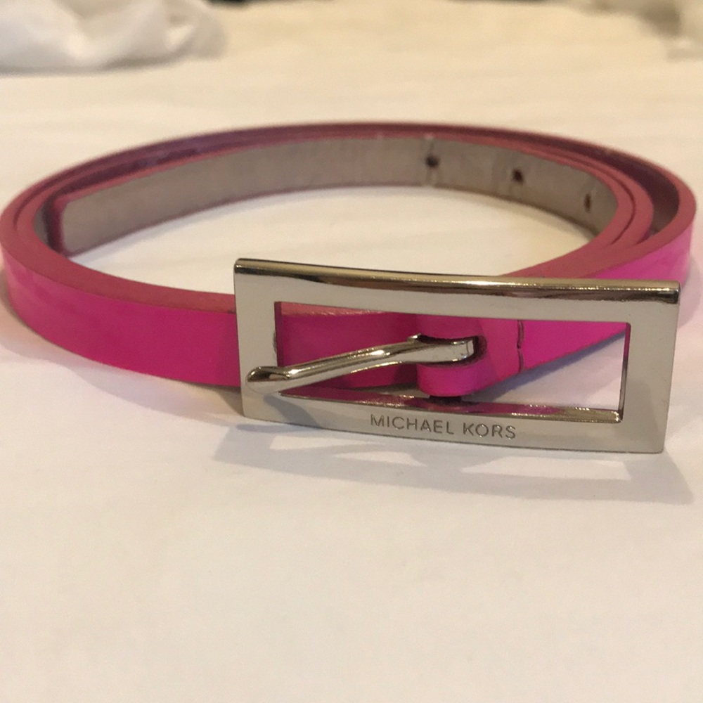 Hot pink Michael kors skinny belt